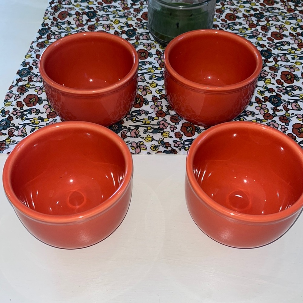 4 Fiesta Chili Bowls in Persimmon